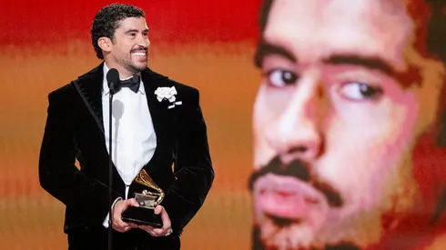 Bad Bunny accepts the Album of the Year award for "DeBÍ TiRAR MáS FOToS" onstage during the 68th GRAMMY Awards at Crypto.com Arena on February 01, 2026 in Los Angeles, California.