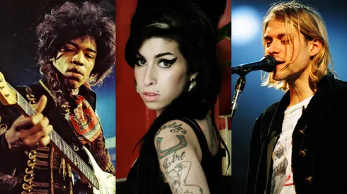 Jimi Hendrix, Amy Winehouse and Kurt Cobain