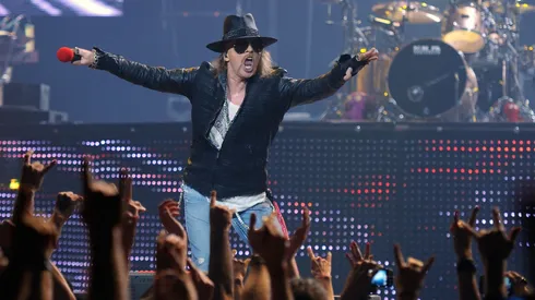  Singer Axl Rose of Guns N' Roses performs at The Joint inside the Hard Rock Hotel & Casino December 30, 2011 in Las Vegas, Nevada.
