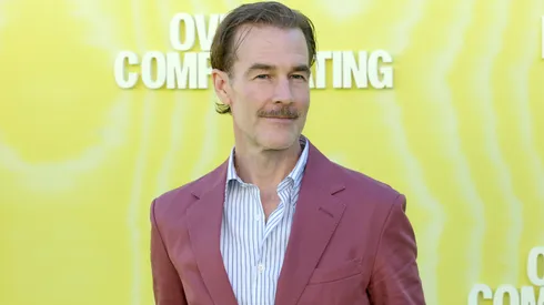 James Van Der Beek arrives at the premiere of Prime Video Series "Overcompensating" at Hollywood Palladium on May 14, 2025 in Los Angeles, California. 
