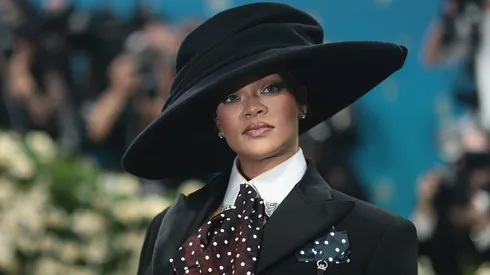 Rihanna attends the 2025 Met Gala Celebrating "Superfine: Tailoring Black Style".