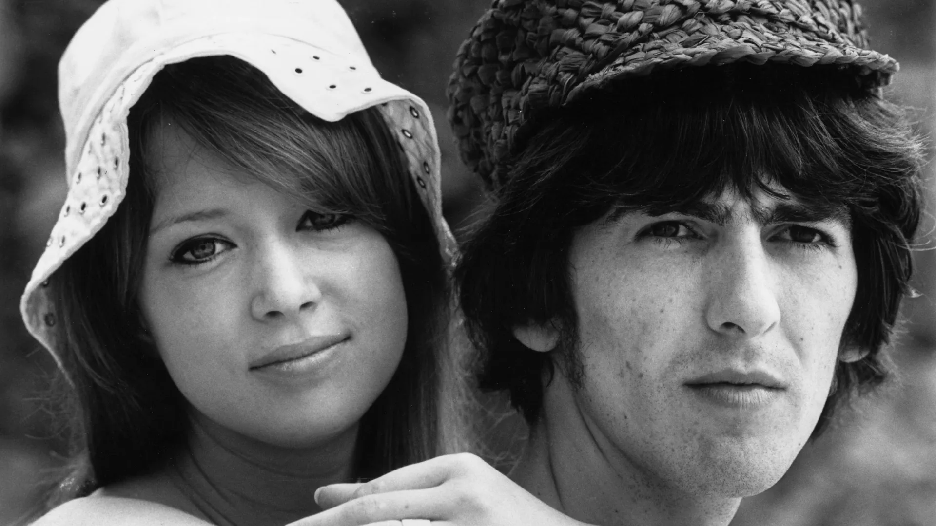 Beatles guitarist George Harrison honeymoons with his wife Patti Boyd February 14, 1966 in Barbados.