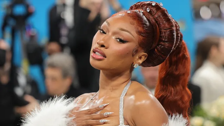 Megan Thee Stallion attends the 2025 Met Gala Celebrating "Superfine: Tailoring Black Style" at Metropolitan Museum.