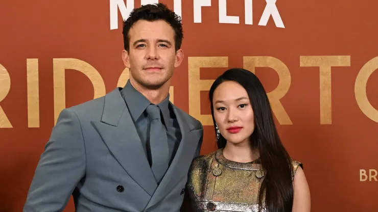Luke Thompson and Yerin Ha attend the "Bridgerton" Season Four Part Two UK Screening.