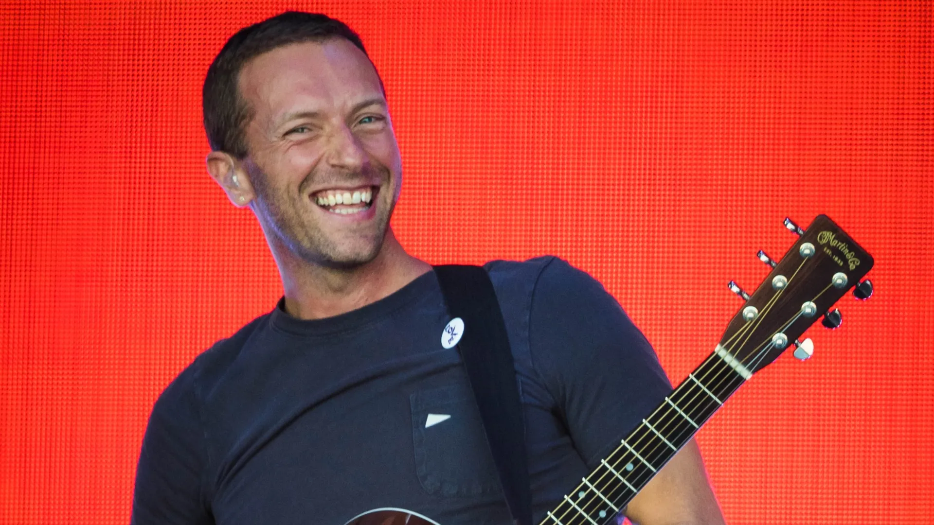 Chris Martin of Coldplay performs on the Pyramid stage on day five of Glastonbury Festival in 2019 (Source: Ian Gavan/Getty Images)
