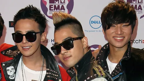 Big Bang attends the MTV Europe Music Awards 2011 at Odyssey Arena.