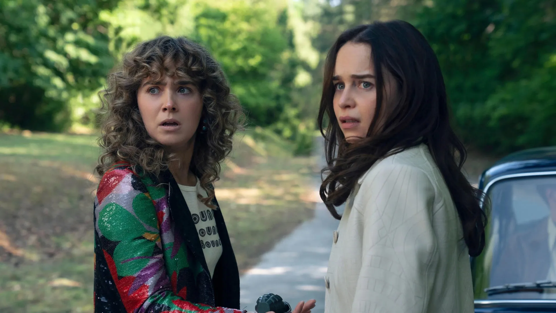 Emilia Clarke and Haley Lu Richardson in Ponies (Source: IMDb)