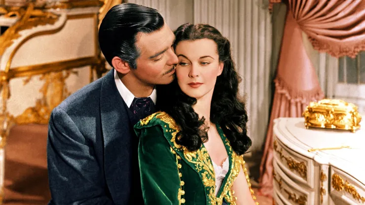 Clark Gable and Vivien Leigh in Gone with the Wind.