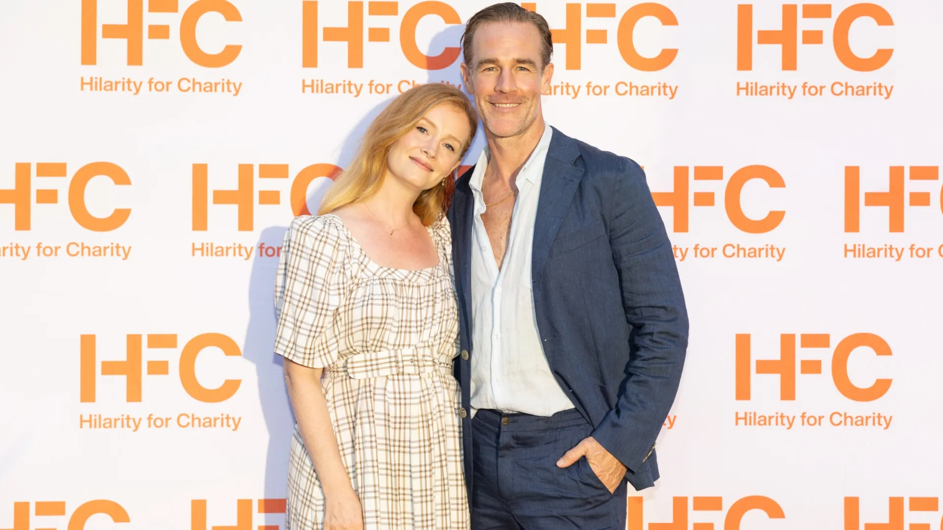 James Van Der Beek (R) and Kimberly Van Der Beek attend HFC’s Brain Health Dinner on September 30, 2023 in Austin, Texas. (Photo by Rick Kern/Getty Images for Hilarity for Charity)