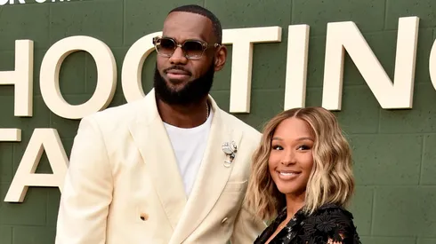 LeBron James and Savannah James attend the Los Angeles premiere of Universal Pictures' "Shooting Stars".