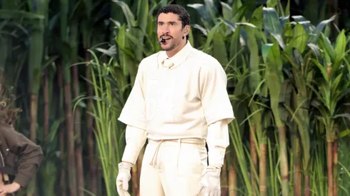 Bad Bunny performs onstage during the Apple Music Super Bowl LX Halftime Show at Levi's Stadium on February 08, 2026 in Santa Clara, California. 
