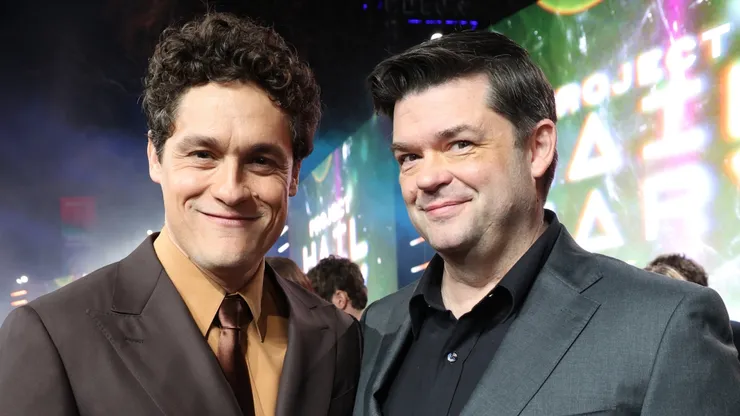 Chris Miller and Phil Lord attend the World Premiere of Project Hail Mary at Cineworld Leicester Square.