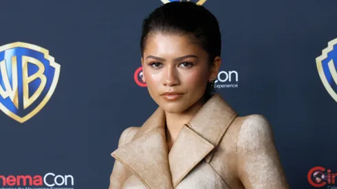 Zendaya promotes the upcoming film "Dune: Part Three" at the Warner Bros. Pictures presentation at The Dolby Colosseum at Caesars Palace during CinemaCon, the official convention of Cinema United, on April 14, 2026 in Las Vegas, Nevada.