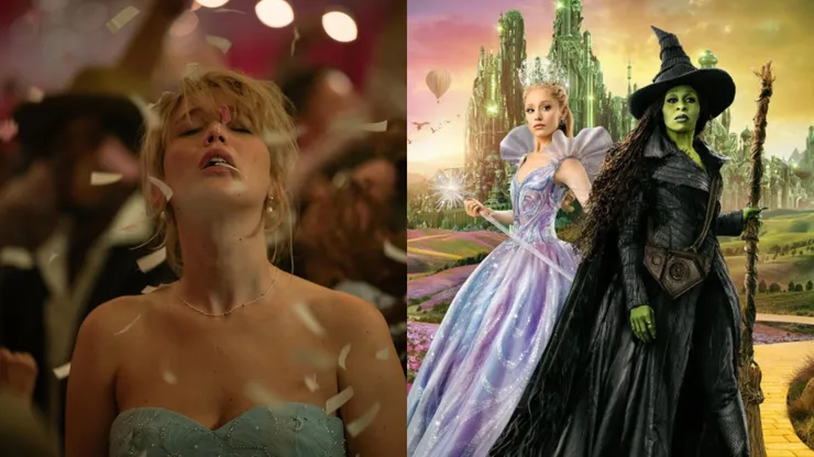 Jennifer Lawrence in Die, My Love // Cinthia Erivo and Ariana Grande in Wicked: For Good