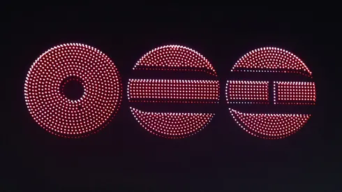 Drones form a pattern in the shape of BTS's new album title ahead of comeback concert of K-pop boy band BTS.