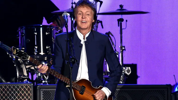 Musician Paul McCartney performs during Desert Trip at the Empire Polo Field on October 15, 2016 in Indio, California.