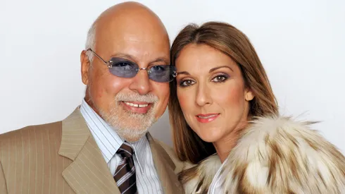 Celine Dion and her husband Rene Angelil pose for a picture backstage during the 2004 World Music Awards.