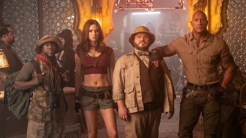 Jack Black, Kevin Hart, Dwayne Johnson, and Karen Gillan.