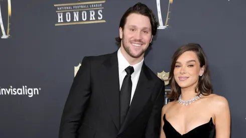 Josh Allen and Hailee Steinfeld attend the 14th Annual NFL Honors at Saenger Theatre on February 06, 2025 in New Orleans, Louisiana.
