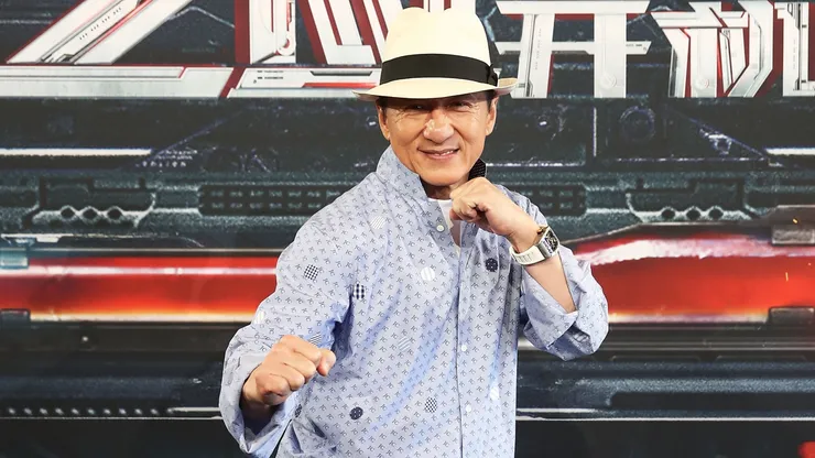 Jackie Chan poses during a press conference and photocall for Bleeding Steel at Sydney Opera House on July 28, 2016 in Sydney, Australia.