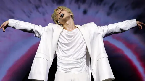 Taemin performs at the Mojave Tent during the 2026 Coachella Valley Music and Arts Festival at Empire Polo Club.