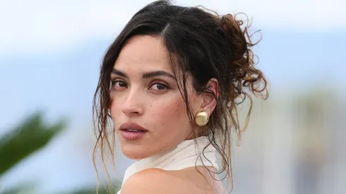 Adria Arjona poses during the "Splitsville" photocall at the 78th annual Cannes Film Festival at Palais des Festivals.
