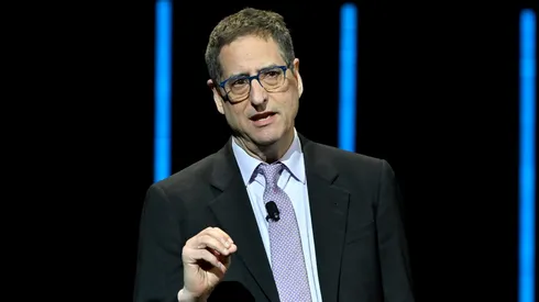Tom Rothman, Chairman & CEO, Sony Pictures' Motion Picture Group, speaks onstage during CinemaCon 2026.