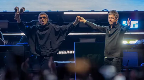 Liam Gallagher and Noel Gallagher walkout together during their Oasis Live ’25 world tour at MetLife Stadium on August 31, 2025 in East Rutherford, New Jersey.