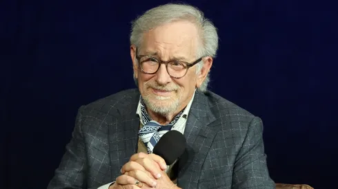 Steven Spielberg promotes the upcoming film "Disclosure Day" at the Universal Pictures and Focus Features presentation at The Dolby Colosseum at Caesars Palace during CinemaCon.