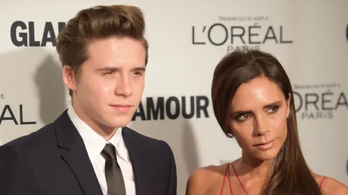 Brooklyn Beckham and Businesswoman Victoria Beckham attend 2015 Glamour Women Of The Year Awards.