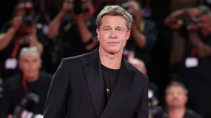 Brad Pitt attends the "Wolfs" red carpet during the 81st Venice International Film Festival on September 01, 2024 in Venice, Italy.