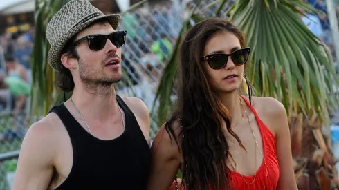 Ian Somerhalder and Nina Dobrev attend Day 3 of the 2012 Coachella Valley Music & Arts Festival.