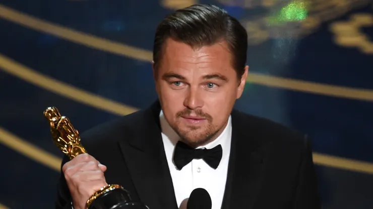 Actor Leonardo DiCaprio accepts the Best Actor award for 'The Revenant' onstage during the 88th Annual Academy Awards at the Dolby Theatre.