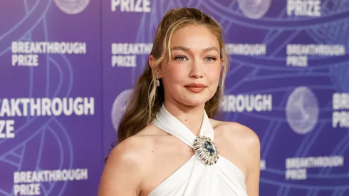 Gigi Hadid attends the 12th Breakthrough Prize Ceremony at Barker Hangar on April 18, 2026 in Santa Monica, California.