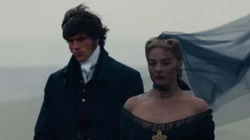 Margot Robbie and Jacob Elordi in Wuthering Heights (2026)