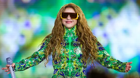 Shakira performs on stage during a massive free show at Copacabana beach on May 02, 2026 in Rio de Janeiro, Brazil.