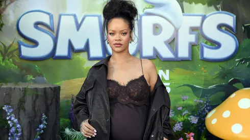 Rihanna attends the "Smurfs" U.S. Premiere at Paramount Pictures Studios on July 13, 2025, in Los Angeles, California.