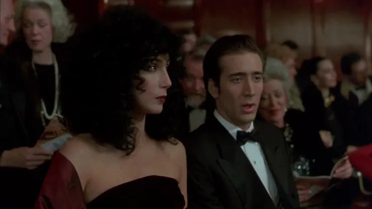 Cher and Nicolas Cage in Moonstruck.
