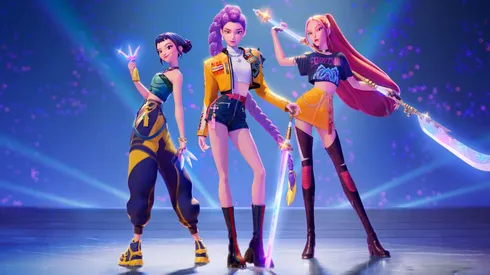 Ji-young Yoo, Arden Cho, and May Hong in KPop Demon Hunters.