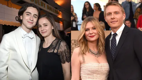 Kirsten and Christian Dunst, and Timothee and Pauline Chalamet