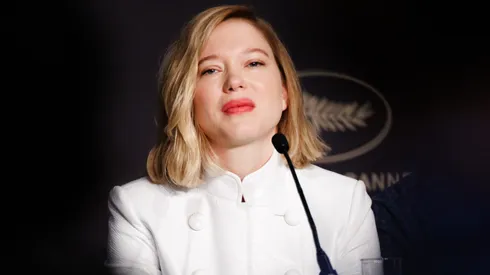 Lea Seydoux speaks during "L'Inconnue" (The Unknown) press conference at the 79th annual Cannes Film Festival