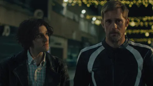 Alexander Skarsgård and Harry Melling in Pillion