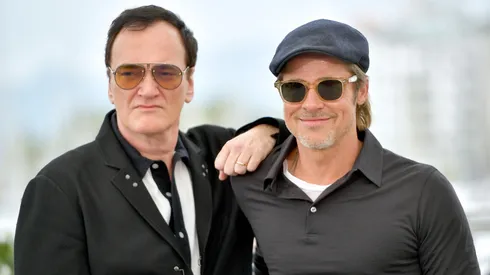 Director Quentin Tarantino and Brad Pitt attend the photocall for "Once Upon A Time In Hollywood" during the 72nd annual Cannes Film Festival.
