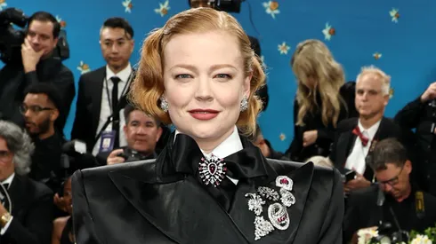 Sarah Snook attends the 2025 Met Gala Celebrating "Superfine: Tailoring Black Style" at Metropolitan Museum of Art.