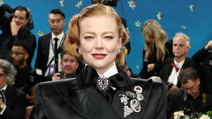 Sarah Snook attends the 2025 Met Gala Celebrating "Superfine: Tailoring Black Style" at Metropolitan Museum of Art.