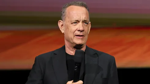 Tom Hanks speaks during the Walt Disney Studios presentation at Cinemacon 2026.
