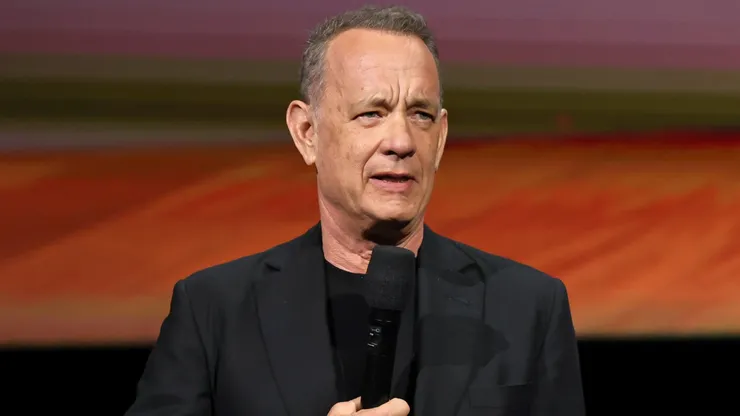 Tom Hanks speaks during the Walt Disney Studios presentation at Cinemacon 2026.