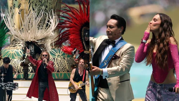 Elias Mejia Avante (L) performs during the Opening Ceremony before the FIFA World Cup 2026 Group A match between Mexico and South Africa at Mexico City Stadium on June 11, 2026 in Mexico City, Mexico. (Photo by Luke Hales/Getty Images)