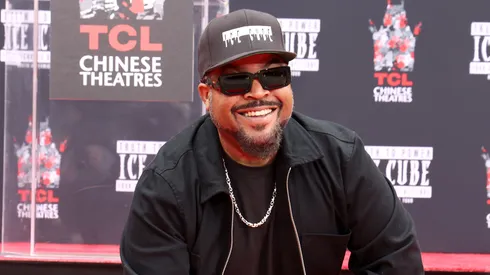 Ice Cube is honored with a hand and footprint in cement ceremony at TCL Chinese Theater on April 15, 2025 in Hollywood, California.