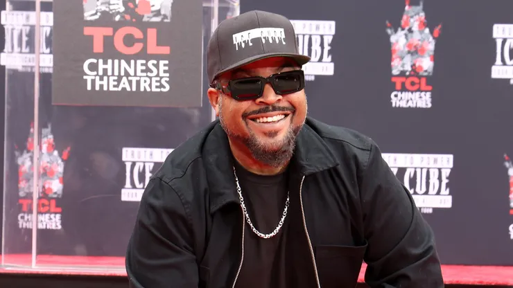 Ice Cube is honored with a hand and footprint in cement ceremony at TCL Chinese Theater on April 15, 2025 in Hollywood, California.